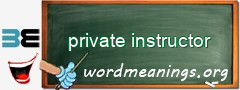 WordMeaning blackboard for private instructor